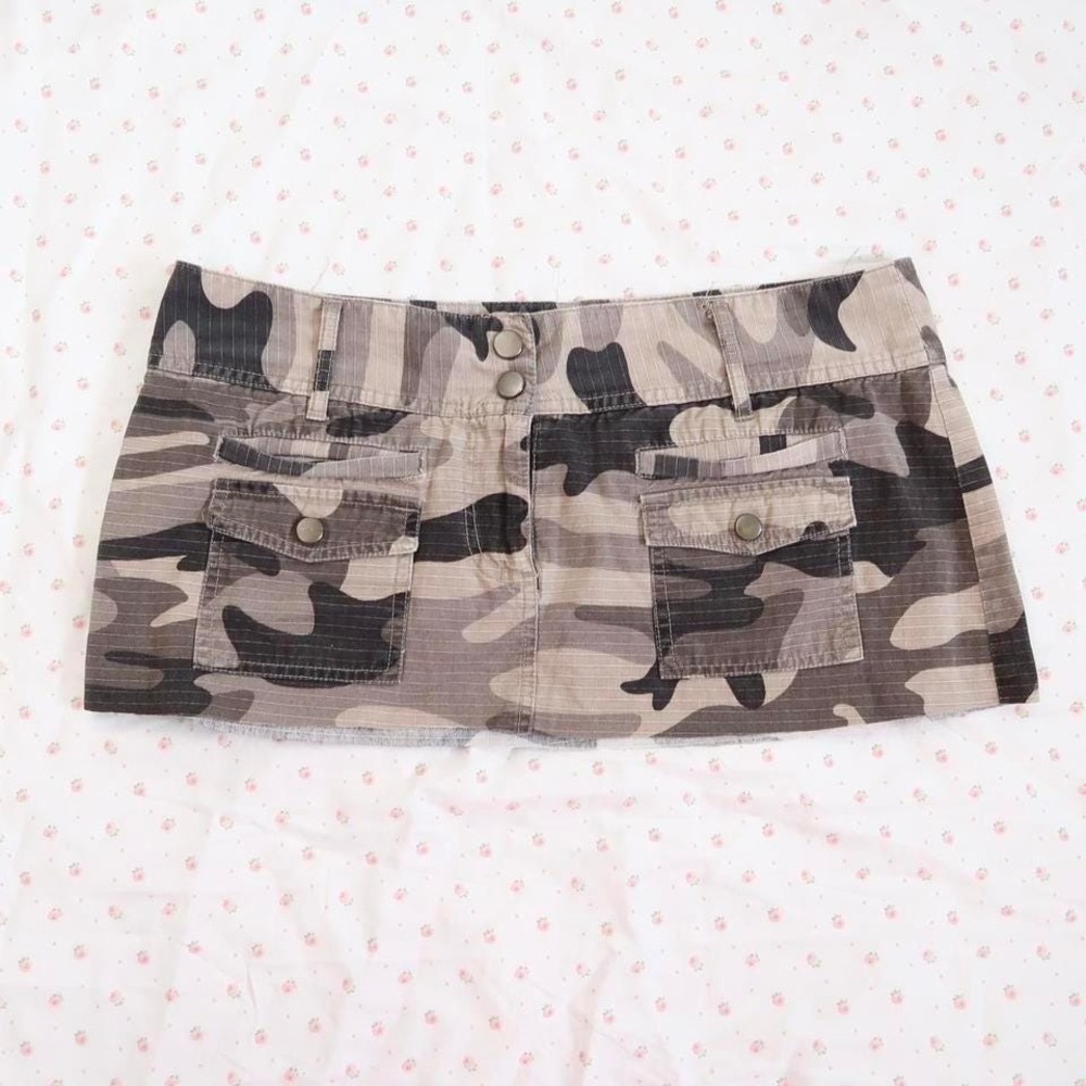 digital clothing camo cargo mini skirt y2k low rise utility skirt